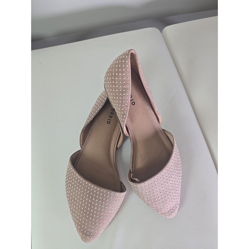 Torrid Pink Rhinestone Pointed-Toe Flats - Picture 2 of 8